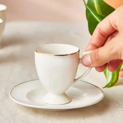 Karaca Mokka & Espressotassen Set-Boyoz Kaffeetassen-Set, 6 Personen, 85 ml Weıß01