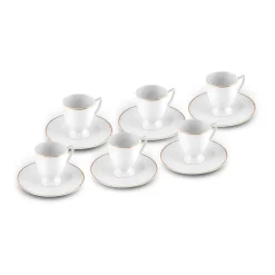 Karaca Mokka & Espressotassen Set-Boyoz Kaffeetassen-Set, 6 Personen, 85 ml Weıß01