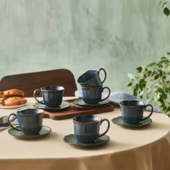 Karaca Teetassen Sets-Bryggen Reaktiv 250 Ml Teetasse Für 6 Personen Multıfarben