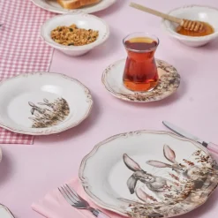 Karaca Frühstücksset Für 6 Personen-Bunny für 2 Personen Frühstücksset und Servierschalen, 12 Teilig Multıfarben