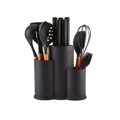 Karaca Backhelfer|Messersets-Burby Wood Service und Messerset, 14-Teilig Schwarz01