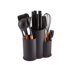 Karaca Backhelfer|Messersets-Burby Wood Service und Messerset, 14-Teilig Schwarz01