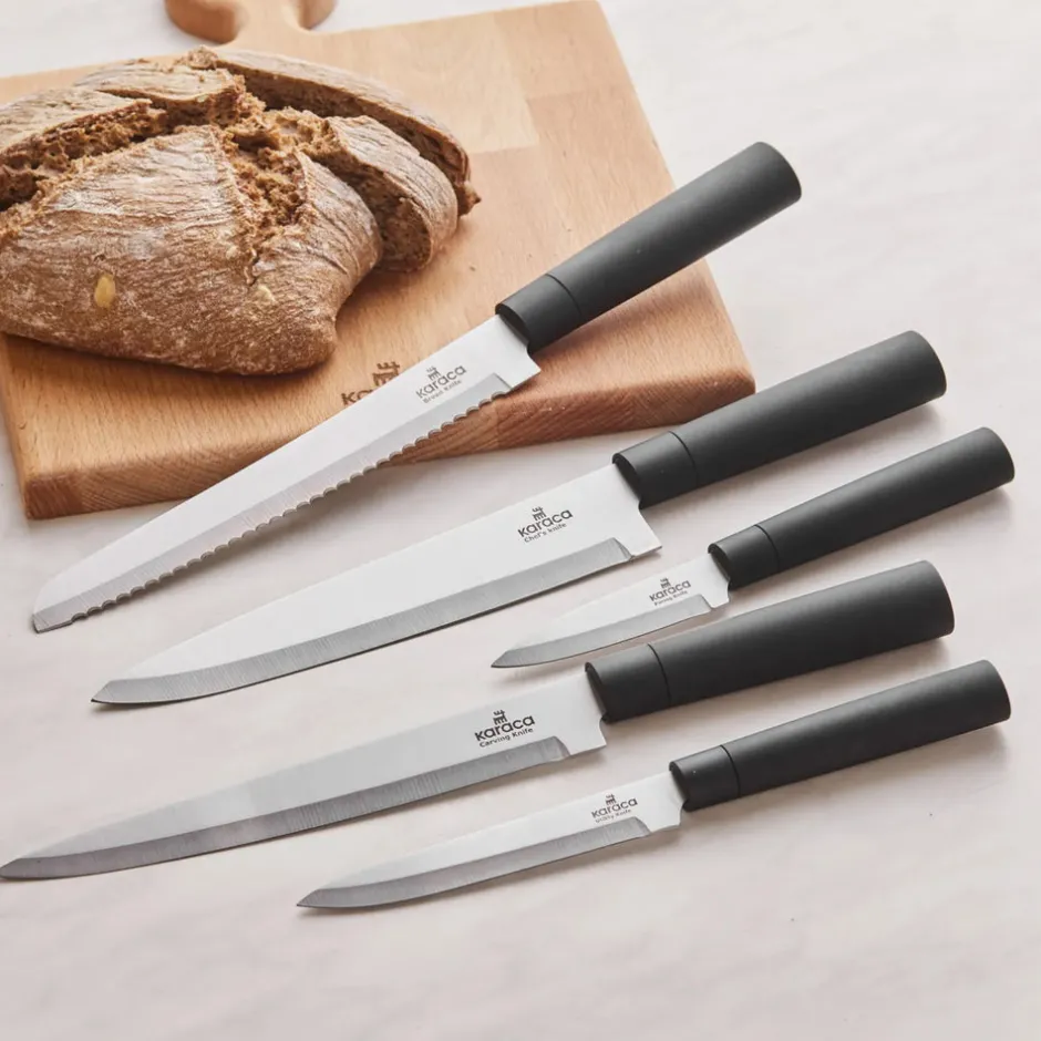 Karaca Backhelfer|Messersets-Burby Wood Service und Messerset, 14-Teilig Schwarz01