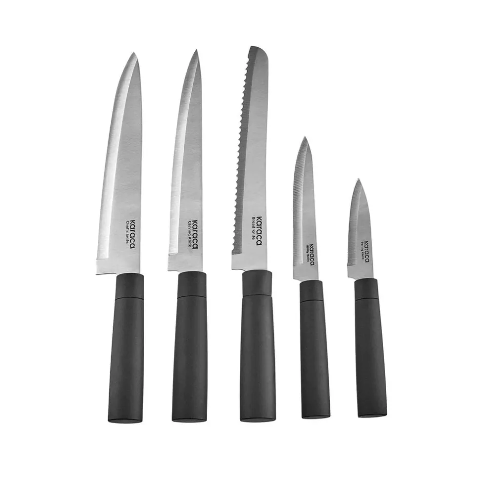 Karaca Backhelfer|Messersets-Burby Wood Service und Messerset, 14-Teilig Schwarz01