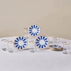 Karaca Teegläser Sets-Bursa Türkisches Teeglas-Set, 12-teilig, Marineblau Marıne02