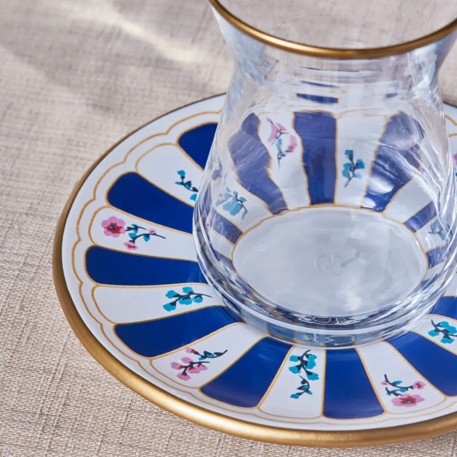 Karaca Teegläser Sets-Bursa Türkisches Teeglas-Set, 12-teilig, Marineblau Marıne02