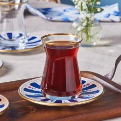 Karaca Teegläser Sets-Bursa Türkisches Teeglas-Set, 12-teilig, Marineblau Marıne02