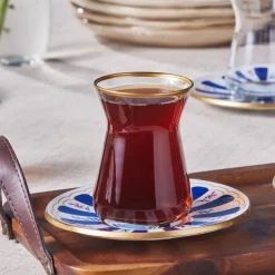 Karaca Teegläser Sets-Bursa Türkisches Teeglas-Set, 12-teilig, Marineblau Marıne02