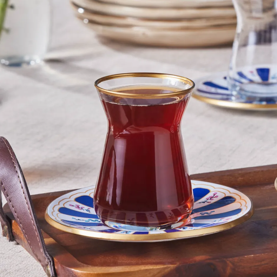Karaca Teegläser Sets-Bursa Türkisches Teeglas-Set, 12-teilig, Marineblau Marıne02