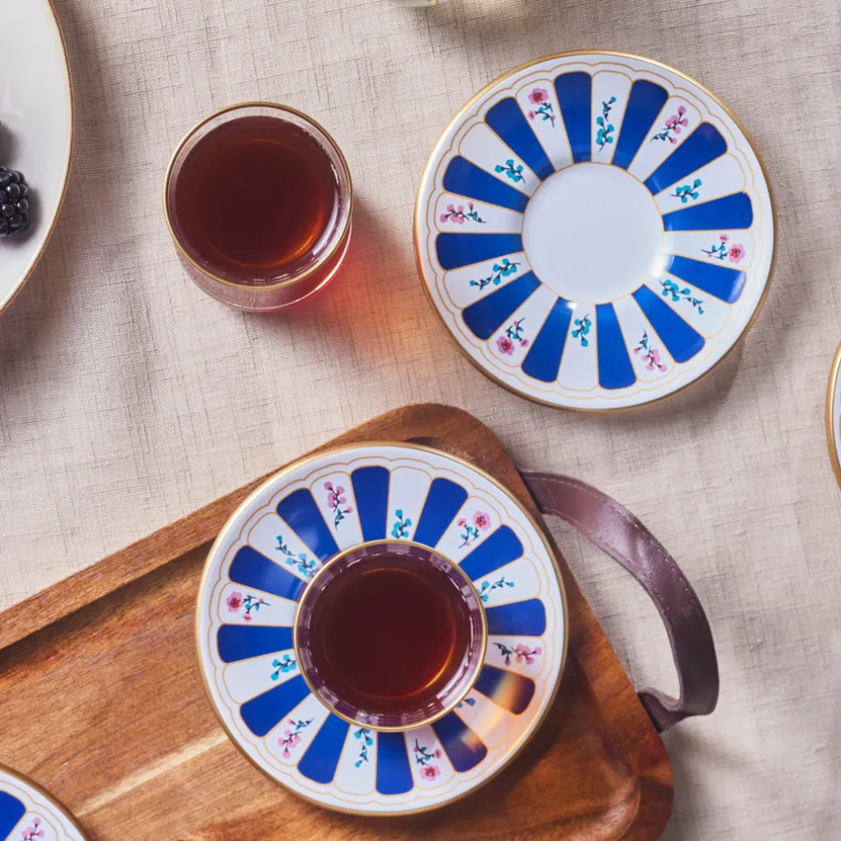 Karaca Teegläser Sets-Bursa Türkisches Teeglas-Set, 12-teilig, Marineblau Marıne02
