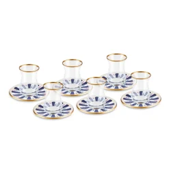 Karaca Teegläser Sets-Bursa Türkisches Teeglas-Set, 12-teilig, Marineblau Marıne02