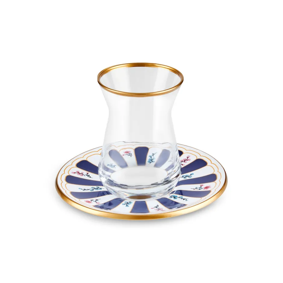 Karaca Teegläser Sets-Bursa Türkisches Teeglas-Set, 12-teilig, Marineblau Marıne02