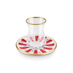 Karaca Teegläser Sets-Bursa Türkisches Teeglas, 12-teilig, Rot Rot02