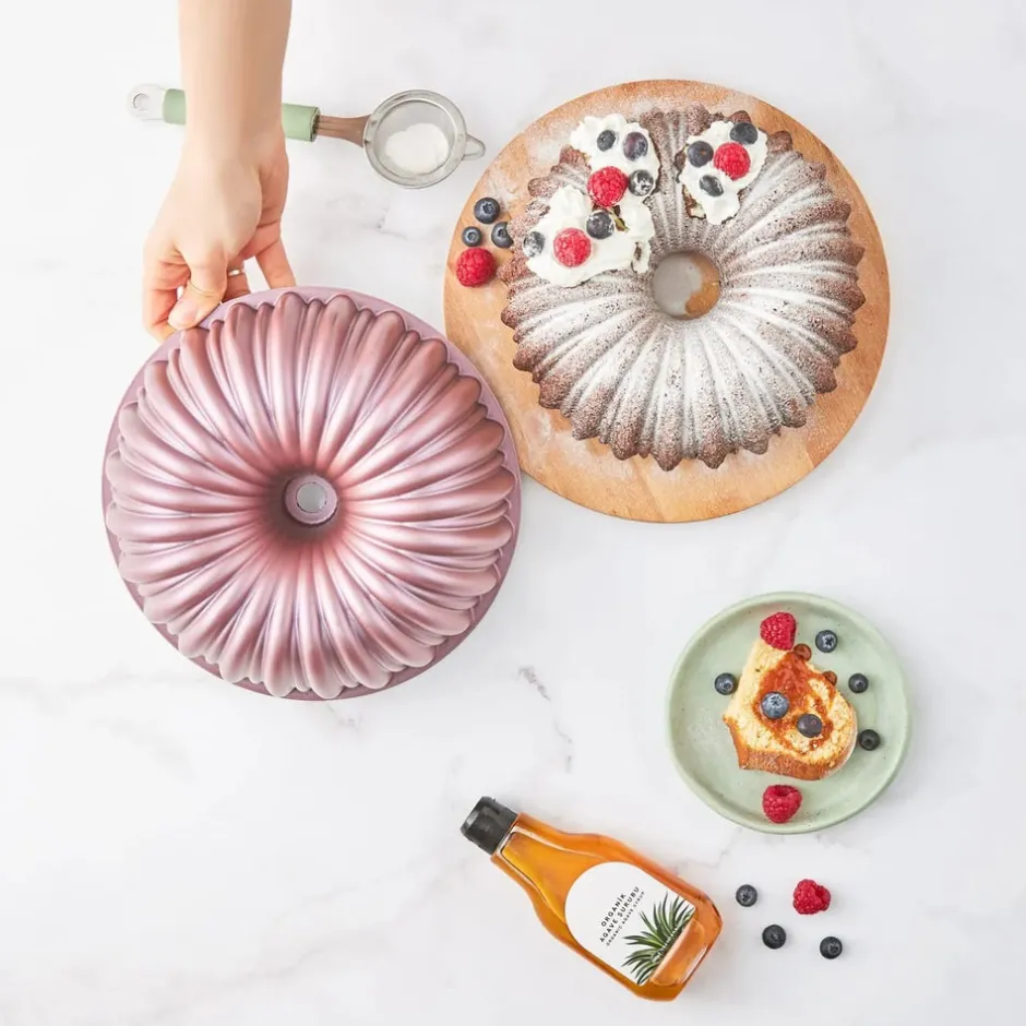 Karaca Kuchenform-Cake Pro Bundform Aluminiumguss Rosa Kuchenform Rosa01
