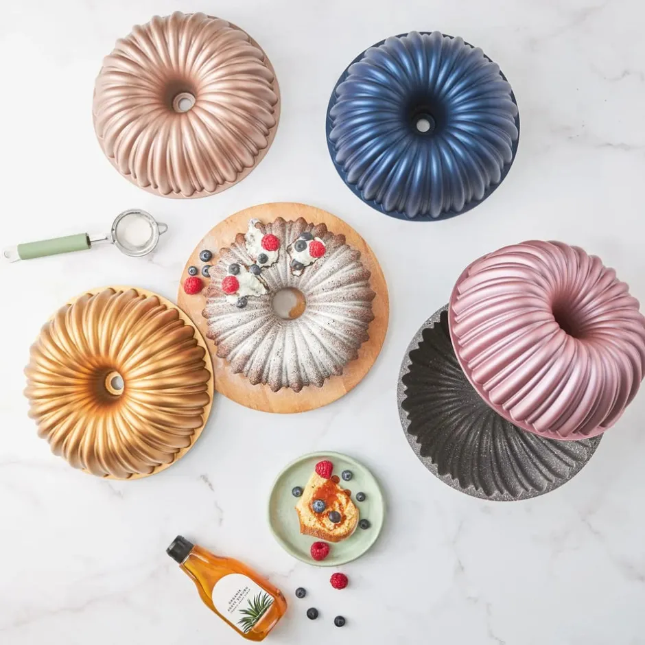 Karaca Kuchenform-Cake Pro Bundform Aluminiumguss Rosa Kuchenform Rosa01