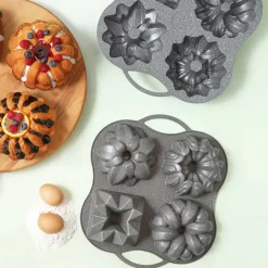 Karaca Kuchenform-Cake Pro 4-teiliges Anthrazit Gießen Kuchenform Anthracıt01
