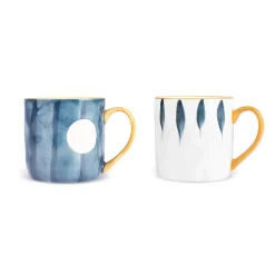 Karaca Mugs & Kaffeebecher-Canarie 2-teiliges Steinzeug-Becher-Set, 350ml, Mehrfarbig Multıfarben