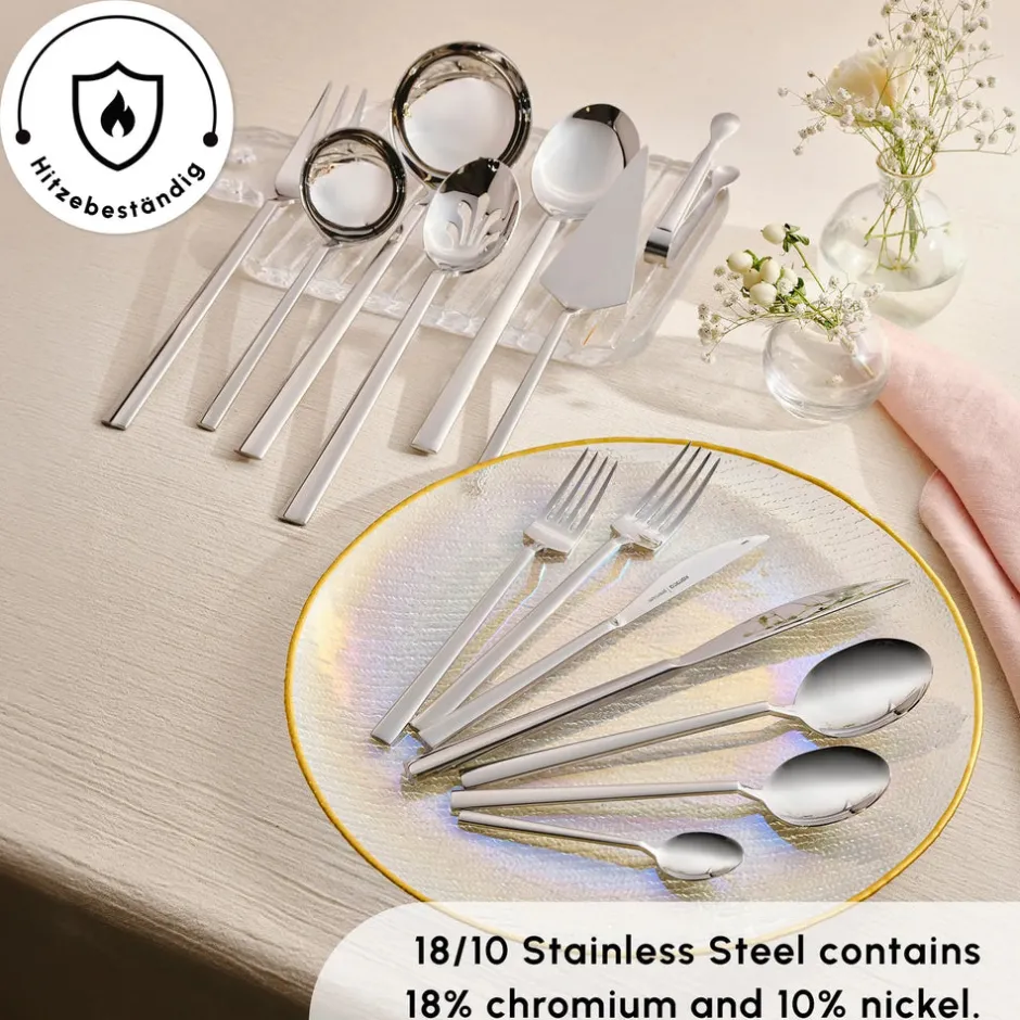 Karaca Bestecksets Für 12 Personen-Carmelo Premium mit Boxed Besteckset, 91 Teilig Farblös