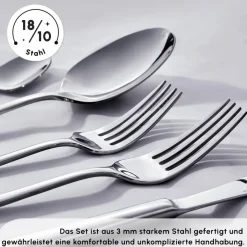 Karaca Bestecksets Für 12 Personen-Carmelo Premium mit Boxed Besteckset, 91 Teilig Farblös