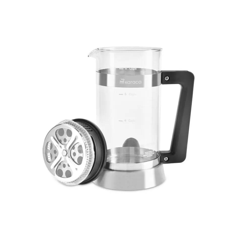Karaca French Press-Cavira Borosilikat Glas French Press, 1000 Ml