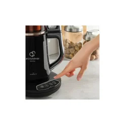 Karaca Teekocher-Caysever Robotea Teemaschine und Wasserkocher Chrom Schwarz Chrom