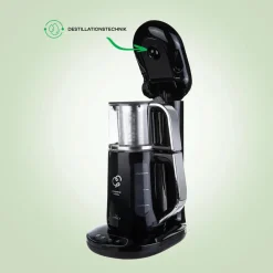 Karaca Teekocher-Caysever Robotea Teemaschine und Wasserkocher Chrom Schwarz Chrom