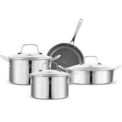 Karaca Stahltopf Sets-Ceramica Steel 3Ply Edelstahl-Kochgeschirr-Set Sılber03