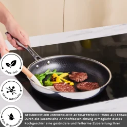 Karaca Stahltopf Sets-Ceramica Steel 3Ply Edelstahl-Kochgeschirr-Set Sılber03