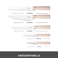 Karaca Messersets-Chef's Harmony Messer & Schneidebrett Set Bej