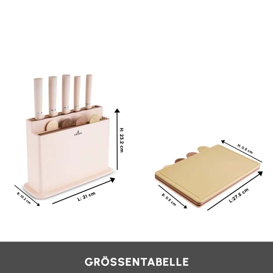 Karaca Messersets-Chef's Harmony Messer & Schneidebrett Set Bej
