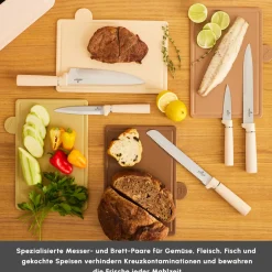 Karaca Messersets-Chef's Harmony Messer & Schneidebrett Set Bej