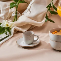 Karaca Mokka & Espressotassen Set-Chicago Dot Reaktive Kaffeetasse 90 ml Multıfarben