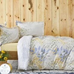 Karaca Bettwäsche-Clarinda Doppelbett Bettwäsche Set mit Spannbettlaken Indıgo