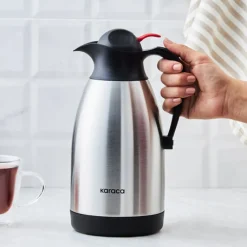 Karaca Thermoskannen-Clark Teekanne-Thermoskanne, 1,5 L, Inox