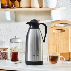 Karaca Thermoskannen-Clark Teekanne-Thermoskanne, 2,5 L, Inox