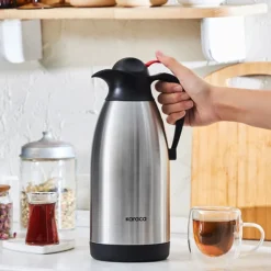 Karaca Thermoskannen-Clark Teekanne-Thermoskanne, 2,5 L, Inox