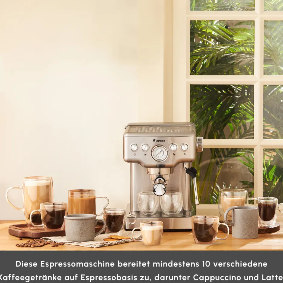 Karaca Espressomaschine|Kaffeemaschinen-Coffee Art 1353 Espressomaschine Inox