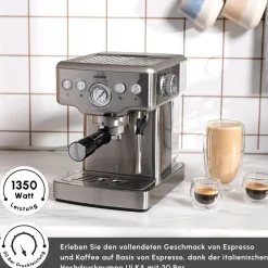 Karaca Espressomaschine|Kaffeemaschinen-Coffee Art 1353 Espressomaschine Inox