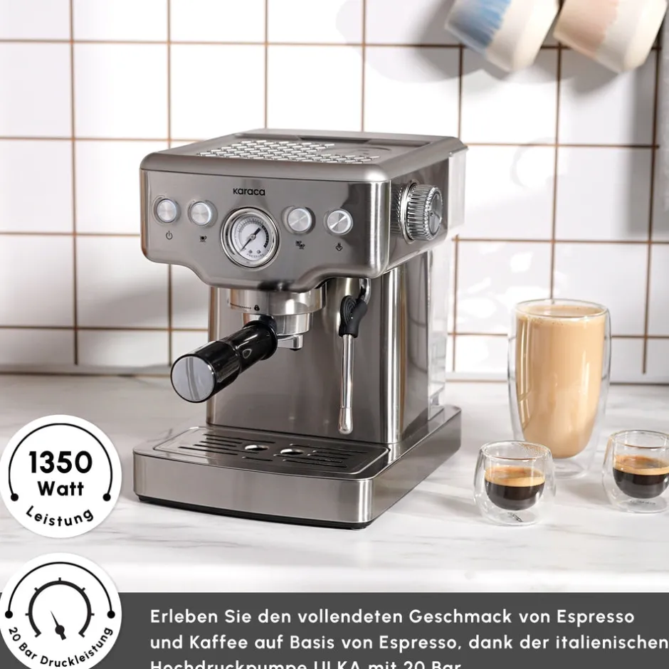 Karaca Espressomaschine|Kaffeemaschinen-Coffee Art 1353 Espressomaschine Inox