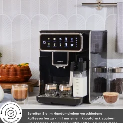Karaca Espressomaschine|Kaffeemaschinen-Coffeemaestro Vollautomatische Espressomaschine Schwarz