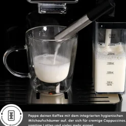 Karaca Espressomaschine|Kaffeemaschinen-Coffeemaestro Vollautomatische Espressomaschine Schwarz