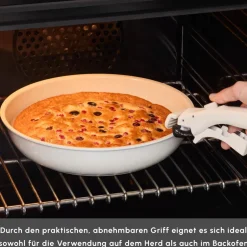 Karaca Keramiktöpfe-Set-Comfort 6-teiliges Keramik-Kochgeschirrset mit abnehmbaren Griffen Krem