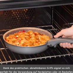 Karaca Granittopf Sets-Comfort 6-teiliges Kochgeschirr-Set mit Abnehmbaren Griffen Schwarz01