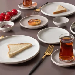 Karaca Frühstücksgeschirr|Frühstücksset Für 6 Personen-Cordelia für 6 Personen Frühstücksset und Servierschalen, 26 Teilig, Grau Grau02