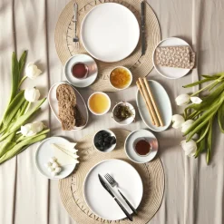 Karaca Frühstücksgeschirr|Frühstücksset Für 6 Personen-Cordelia Mint Porzellan 26 Stück Frühstück/Service Set 6 Personen Mınze