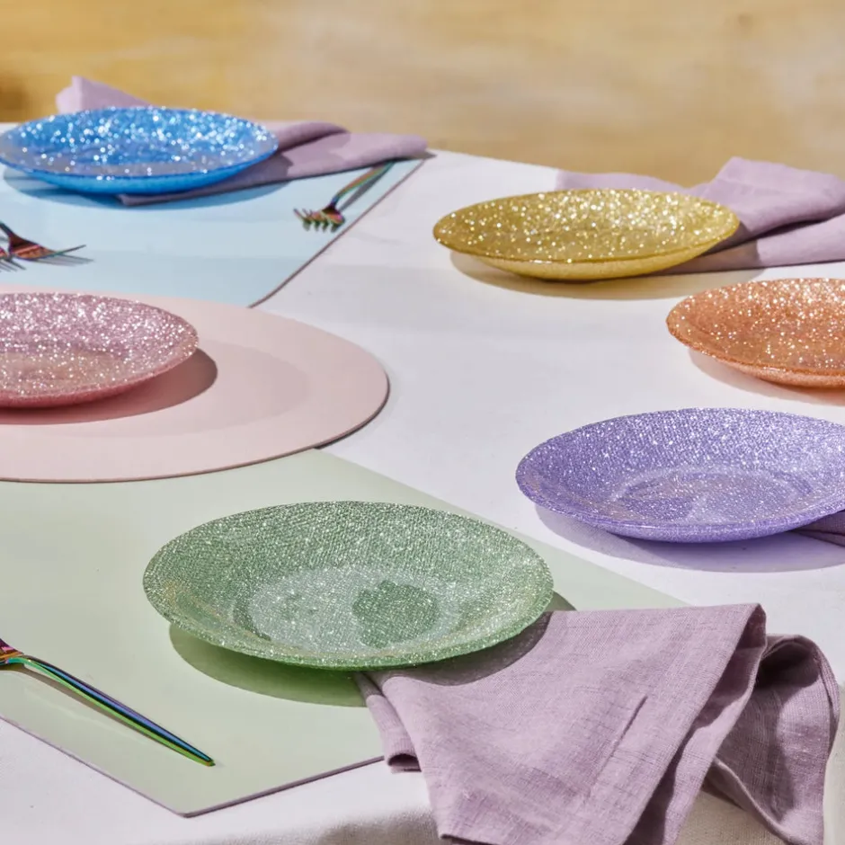 Karaca Kuchenplatte-Cotton Colored Silvery für 6 Personen Dessert Set, 6 Teilig Multıfarben