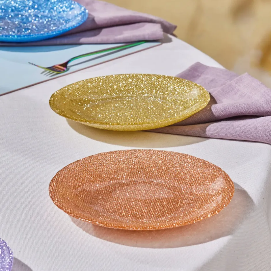 Karaca Kuchenplatte-Cotton Colored Silvery für 6 Personen Dessert Set, 6 Teilig Multıfarben