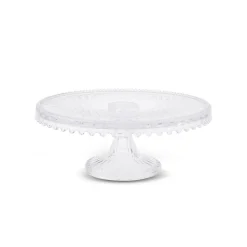Karaca Tortenplatte Servierteller Set-Crystal Dekorativer Kuchenständer 28x11 cm Farblös