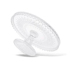 Karaca Tortenplatte Servierteller Set-Crystal Dekorativer Kuchenständer 28x11 cm Farblös