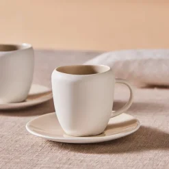 Karaca Mokka & Espressotassen Set-Cupid Kaffee-Tassenset für 1 Personen 90 ml Beıge Weıß